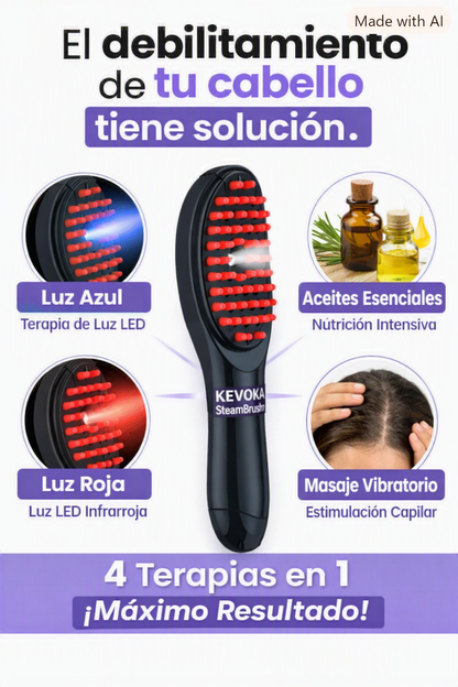 KEVOKA SteamBrush™ | Cepillo Vaporizador Capilar 4 en 1