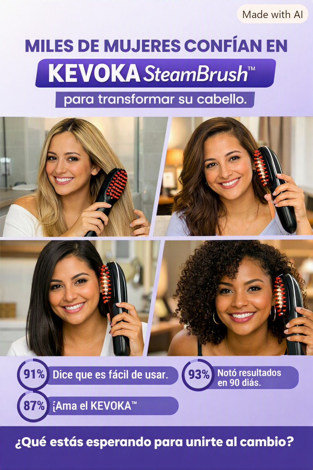 KEVOKA SteamBrush™ | Cepillo Vaporizador Capilar 4 en 1